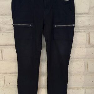 Joie Black Cargo Pants with Zipper Details